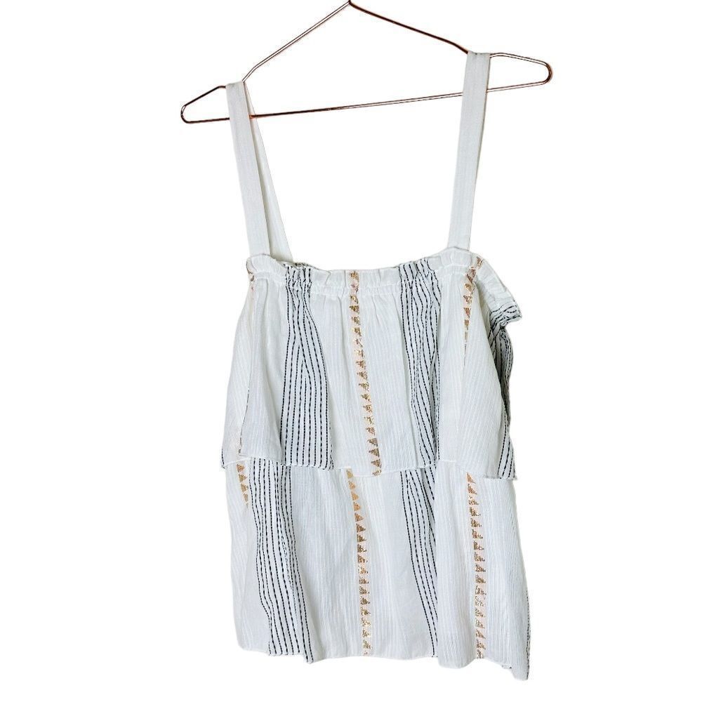 NWOT Love Stitch Cream Babydoll Top Large